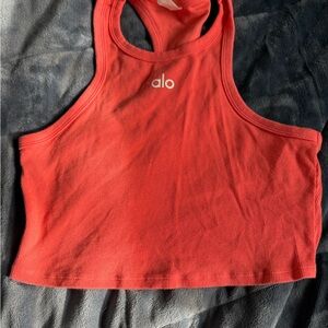 ALO Yoga Aspire Tank
Color: Candy Orange/White Crop Top size medium